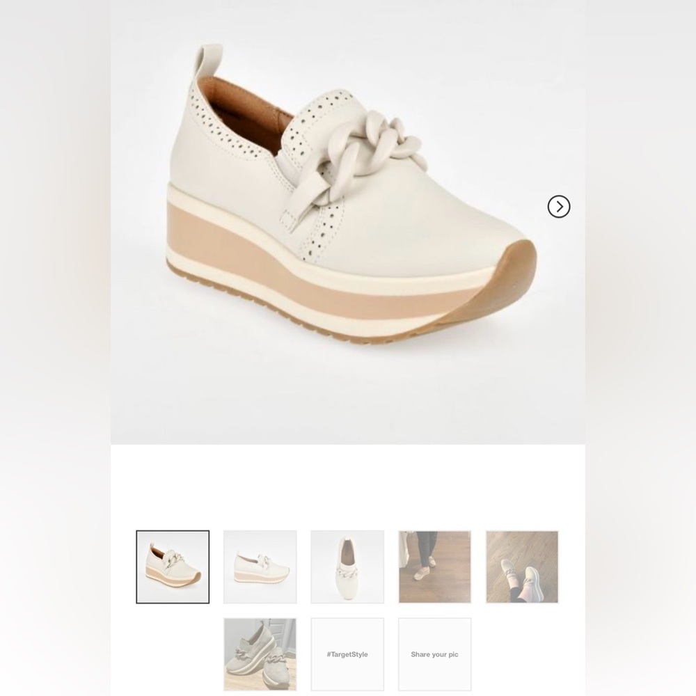 Platform loafers. Sells at Target. New with box.Color is off-white